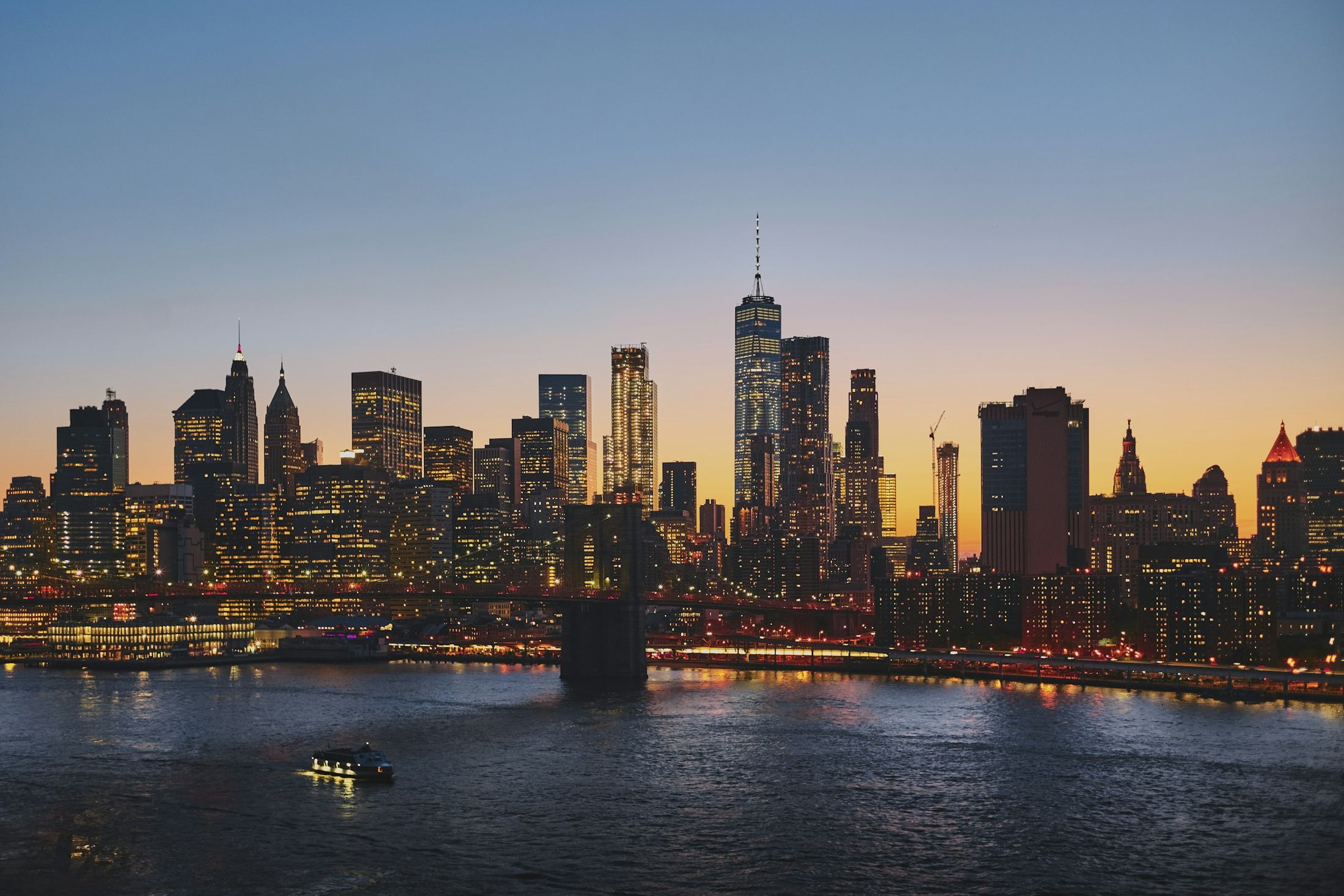 Lower Manhattan skyline from the Brooklyn Bridge